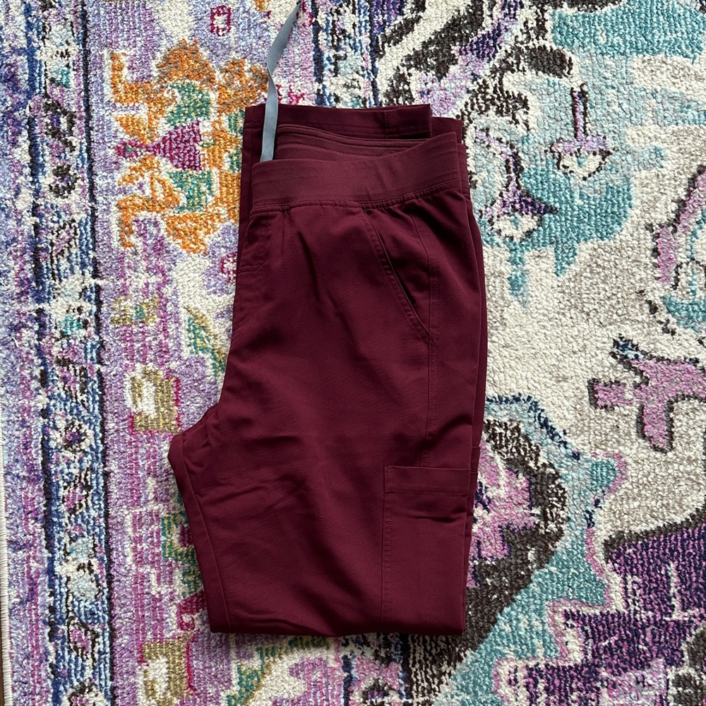 Figs Burgundy Jogger Scrub Pants